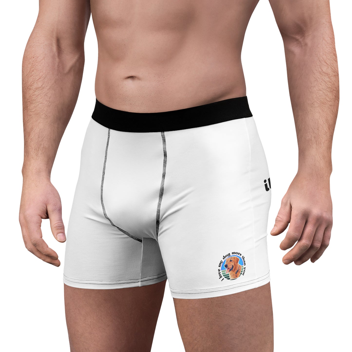 Signature "ilovemydogmorethanyou" Men's Boxer Briefs (AOP)
