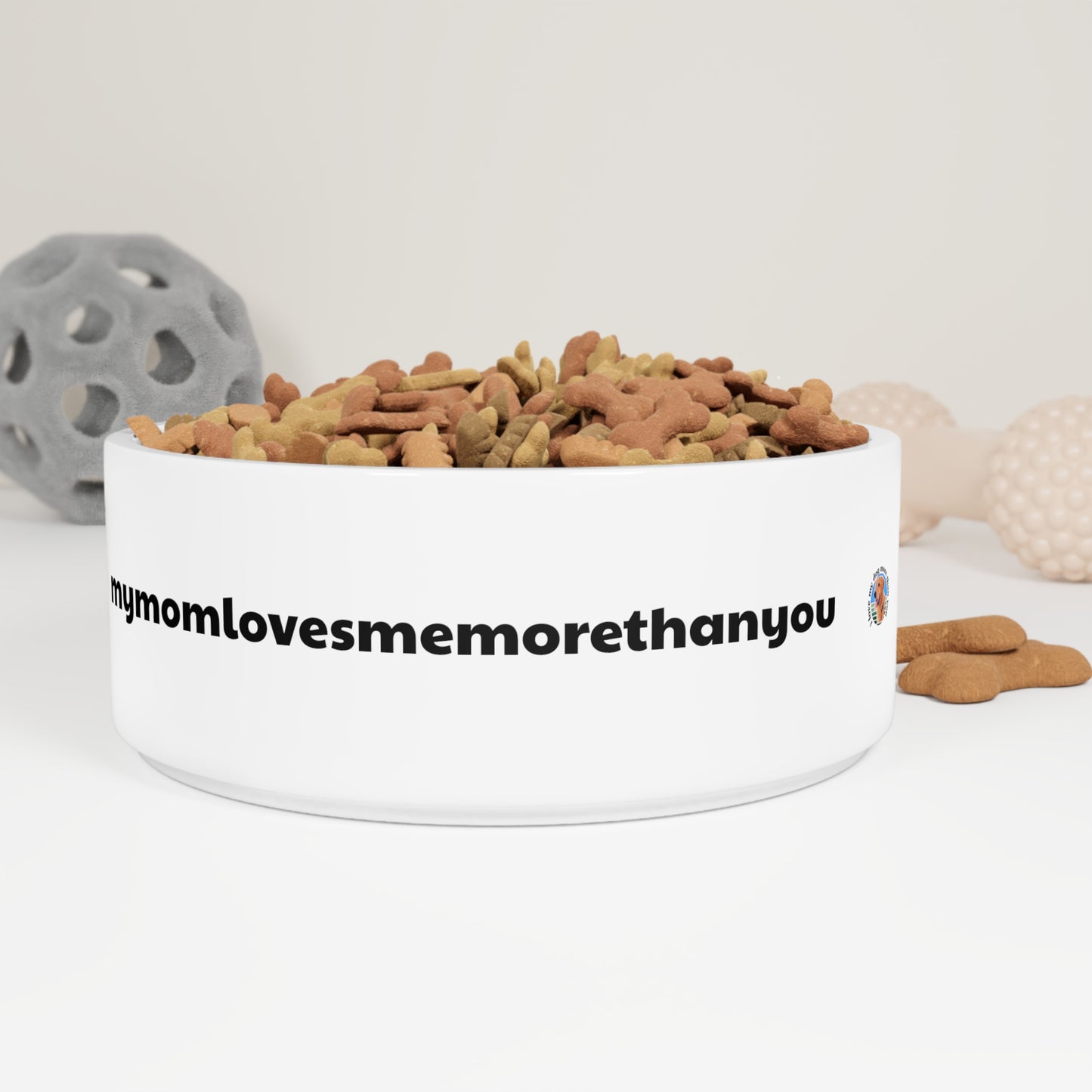 A must have signature EXCLUSIVE "mymomlovesmemorethanyou" Pet Bowl