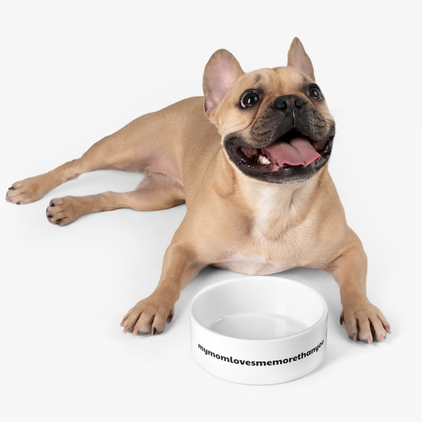 A must have signature EXCLUSIVE "mymomlovesmemorethanyou" Pet Bowl